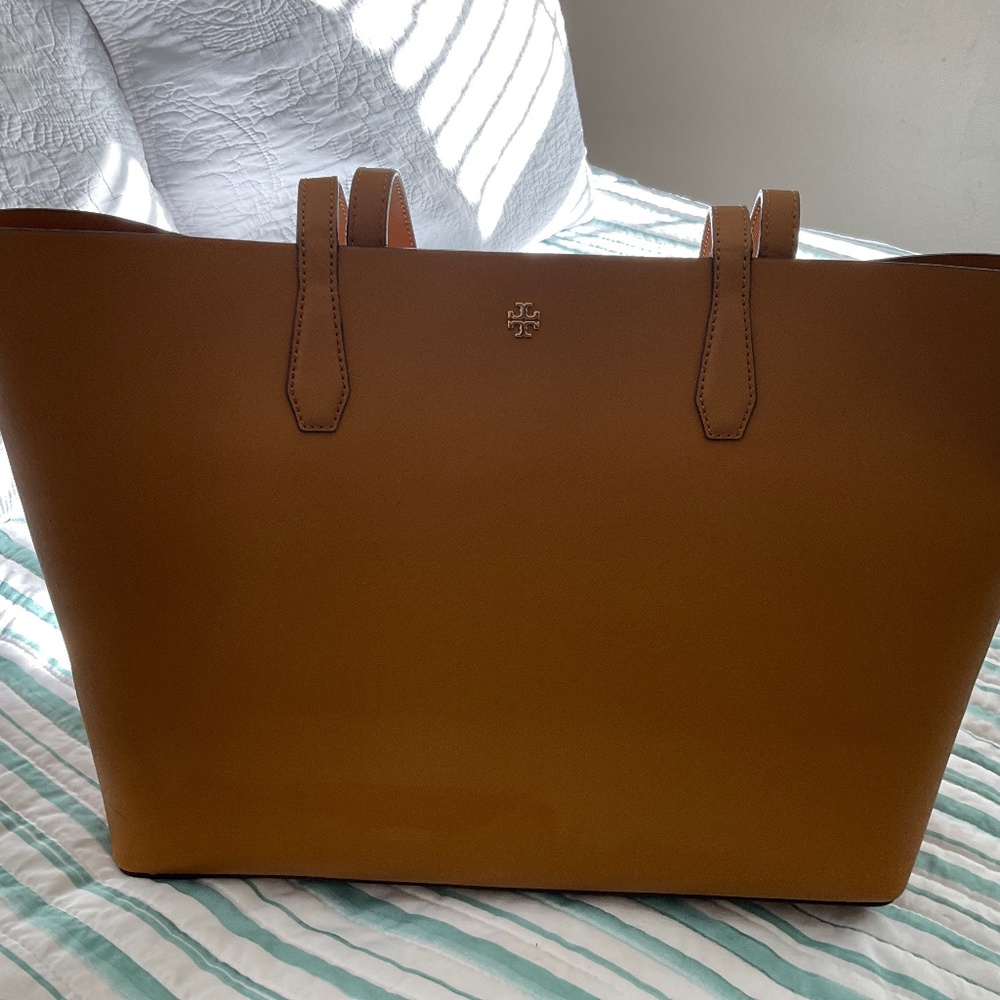Tory Burch caramel large tote bag